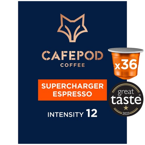 CafePod Supercharger Espresso Nespresso Coffee Pods, 36 pods pack (Pack 3)