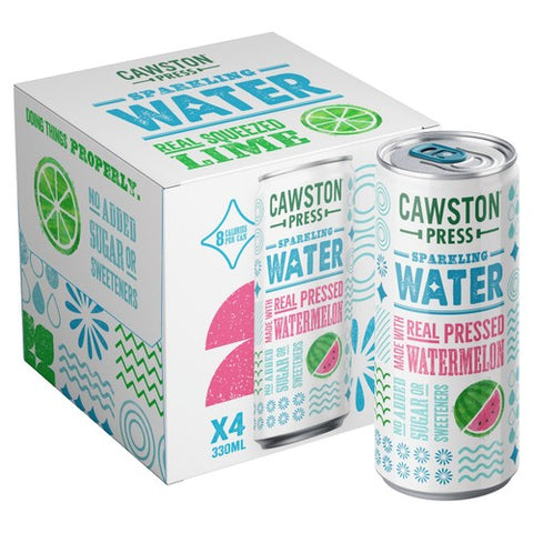 Cawston Press Watermelon Sparkling Water 4 x 330ml (Pack of 2)