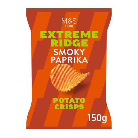 M&S Smoky Paprika Extreme Ridge Cut Crisps 150g (Pack of 3)