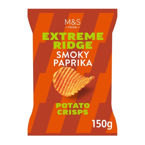 M&S Smoky Paprika Extreme Ridge Cut Crisps 150g (Pack of 3)