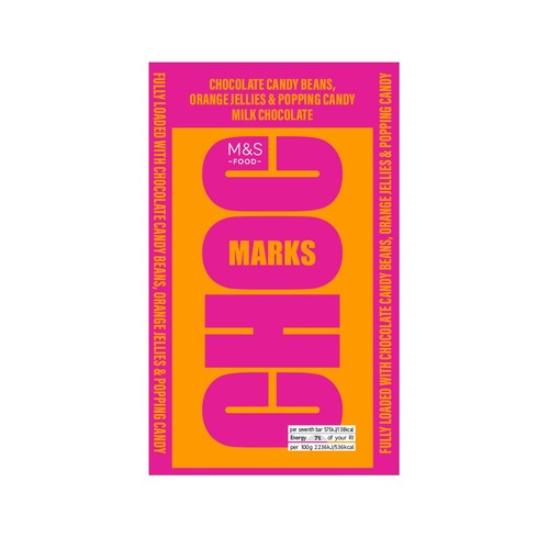 MS Choc Marks Candy Beans, Orange Jellies Popping Candy Milk 180g (Pack 3)