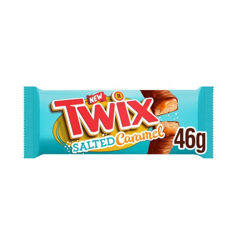 Twix Salted Caramel & Milk Chocolate Fingers Biscuit Snack Bar 46g (Pack of 3)