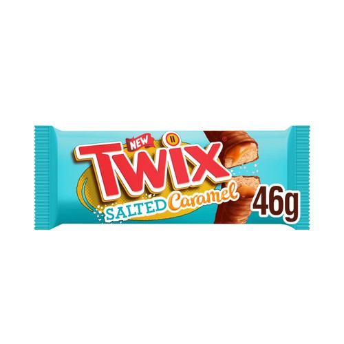 Twix Salted Caramel & Milk Chocolate Fingers Biscuit Snack Bar 46g (Pack of 3)