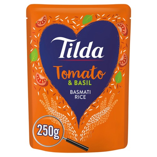 Tilda Microwave Tomato & Basil Basmati Rice 250g (Pack of 2)