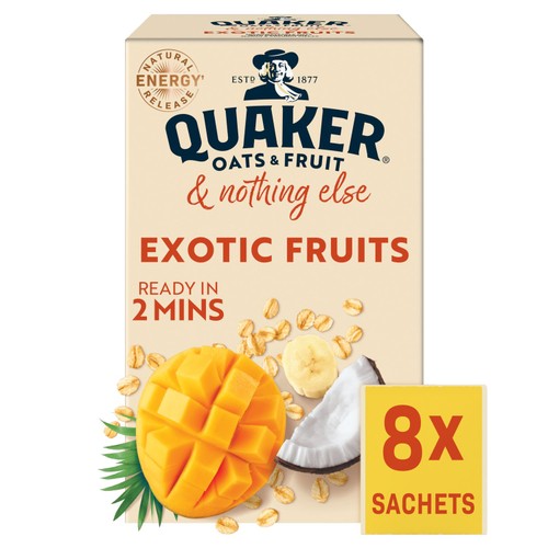 Quaker Oats Exotic Fruits Sachets 8 x 33g (Pack of 3)