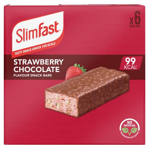 SlimFast Core Strawberry Choc Snack Bar 6 x 25g (Pack of 3)