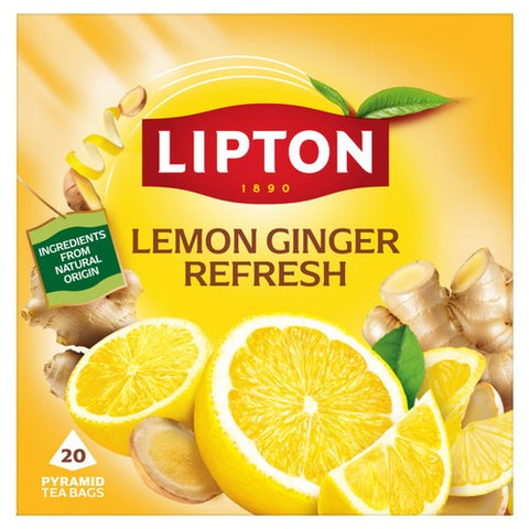 Lipton Fruit Tea Lemon & Ginger Refresh Tea Bags 20's (Pack of 3)