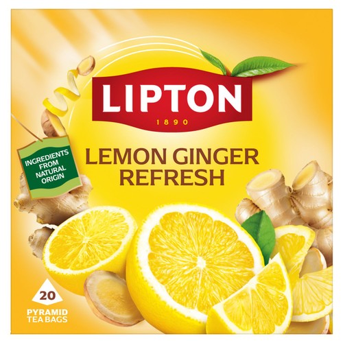 Lipton Fruit Tea Lemon & Ginger Refresh Tea Bags 20's (Pack of 3)