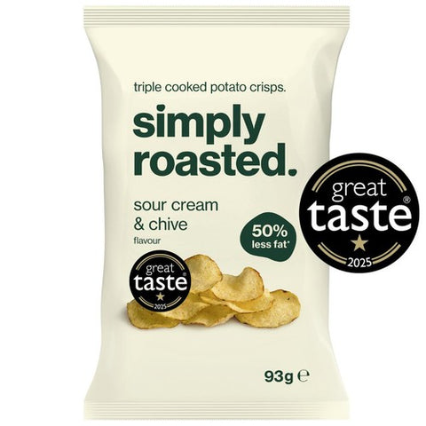 Simply Roasted Sour Cream & Chive Crisps 93g (Pack of 6)