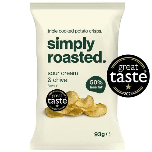 Simply Roasted Sour Cream & Chive Crisps 93g (Pack of 6)