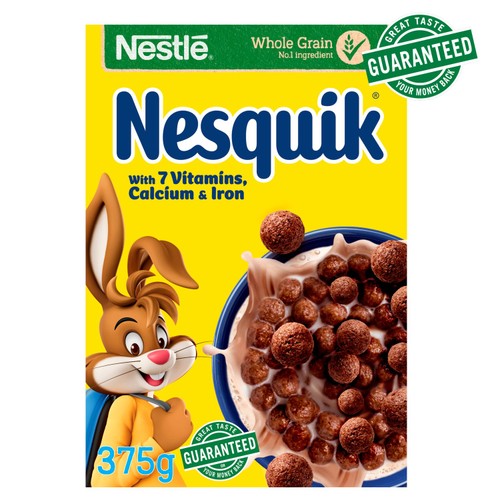 Nesquik Chocolate Breakfast Cereal 375g (Pack of 3)