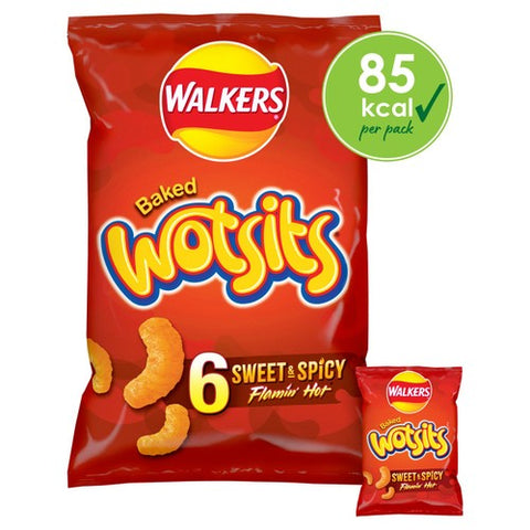 Walkers Wotsits Sweet & Spicy Multipack Snacks 6x16g (Pack of 6)