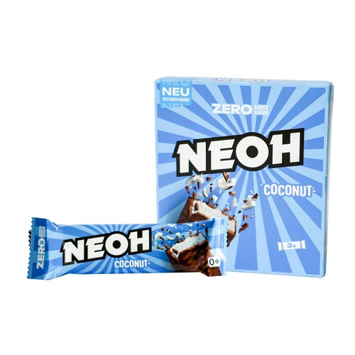 NEOH Coconut Chocolate Bar Multipack, 3 Bars, No Added Sugar, (Pack 3)