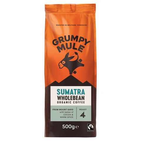Grumpy Mule Organic Sumatra Coffee Beans 500g (Pack of 2)