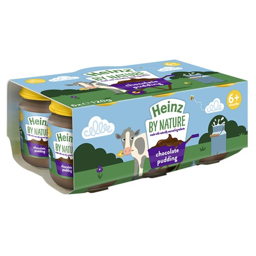 Heinz By Nature Chocolate Pudding Baby Food Jar 6+ Months, 6 x 120g (Pack of 2)