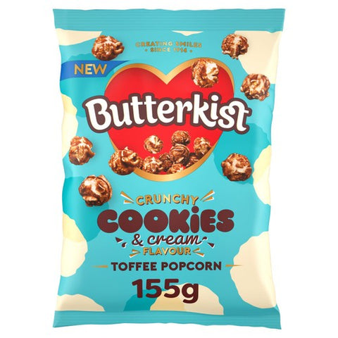 Butterkist Cookies & Cream Flavour Toffee Popcorn 155g (Pack of 3)
