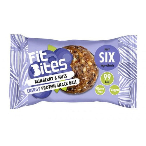 FitBites Blueberries + Nuts Energy Protein Snack Ball 30g (Pack of 3)