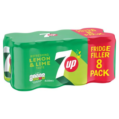 7Up Regular Lemon & Lime 8 x 330ml (Pack of 2)