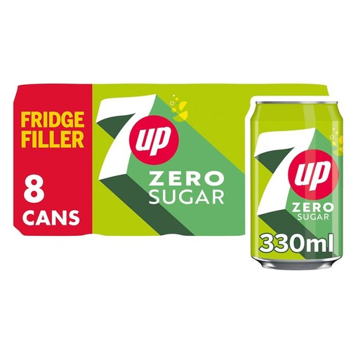 7Up Zero 8 x 330ml (Pack of 2)
