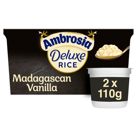 Ambrosia Rice Pudding Madagascan Vanilla Dessert Snack Pots 2 x 110g (Pack 2)