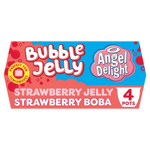 Angel Delight Strawberry Jelly Strawberry Dessert Snack Pot 4 x 130g (Pack 2)