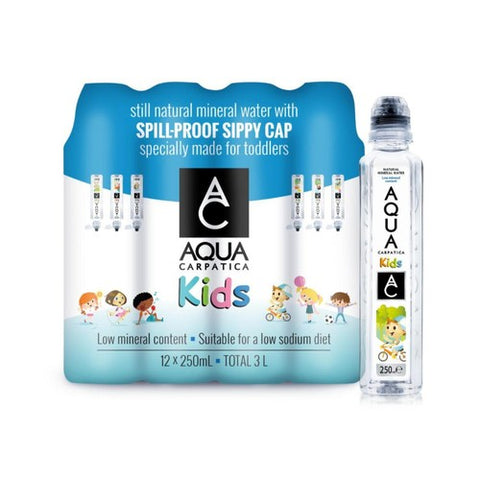 AQUA Carpatica Kids Sportscap Still Natural Mineral Water 12 x 250ml (Pack of 2)