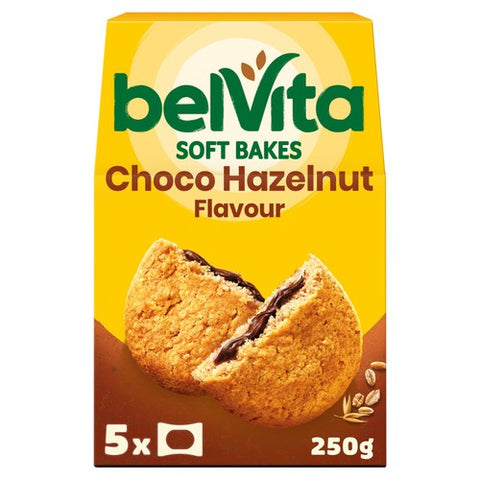 Belvita Choco Hazelnut Soft Bakes Breakfast Biscuits 5 x 50g (Pack of 2)