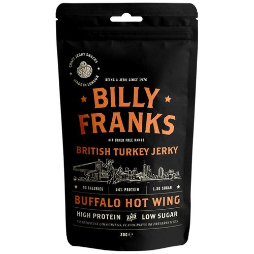 Billy Franks Buffalo Hot Wing Turkey Jerky 30g (Pack of 3)