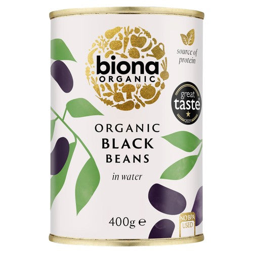 Biona Organic Black Beans in Water 400g (Pack of 3)