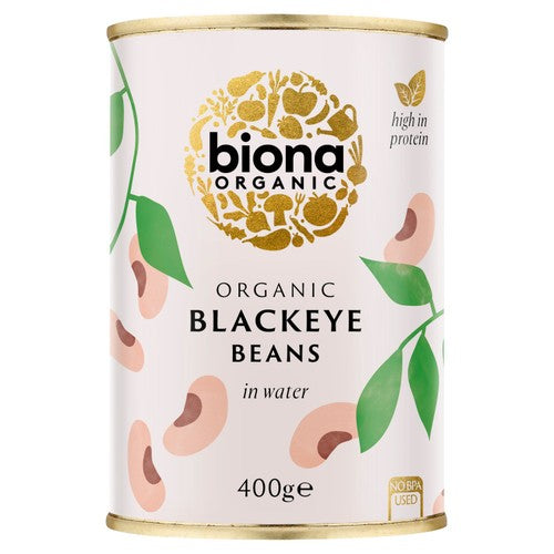 Biona Organic Blackeye Beans in Water 400g (Pack of 3)