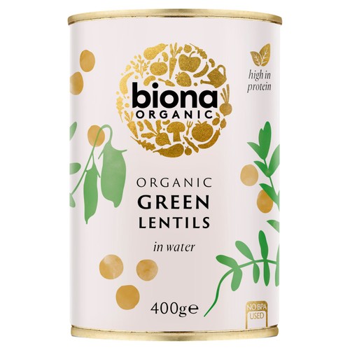 Biona Organic Green Lentils 400g (Pack of 2)