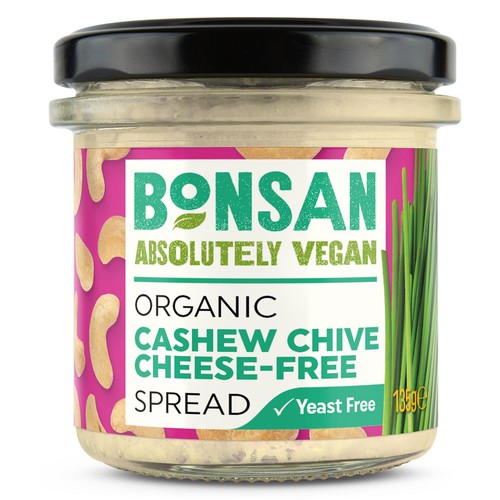 Bonsan Organic Cashew Chive Cheese-Free Spread 135g (Pack of 2)