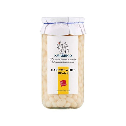 Brindisa Navarrico Round White Haricot Beans "Alubias Blancas" 600g (Pack of 2)