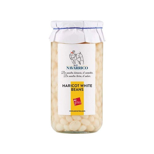 Brindisa Navarrico Round White Haricot Beans "Alubias Blancas" 600g (Pack of 2)