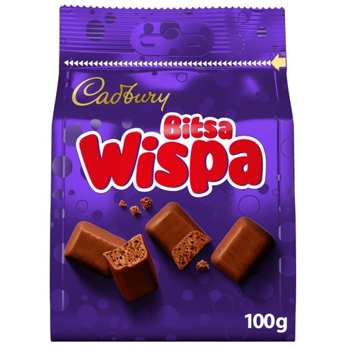 Cadbury Bitsa Wispa Chocolate Bag 110g (Pack of 3)