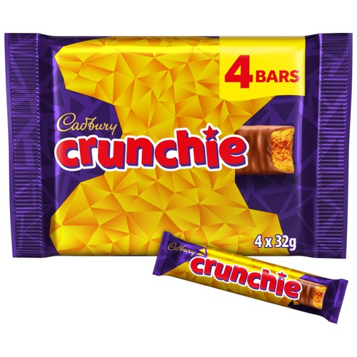 Cadbury Crunchie Chocolate Bar Multipack 4 x 32g (Pack of 3)