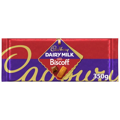 Cadbury Dairy Milk Biscoff Biscuit Chocolate Bar 350g (Pack of 3)