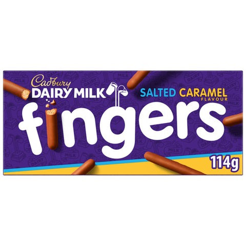 Cadbury Dairy Milk Fingers Salted Caramel Flavour Biscuits 114g (Pack of 2)