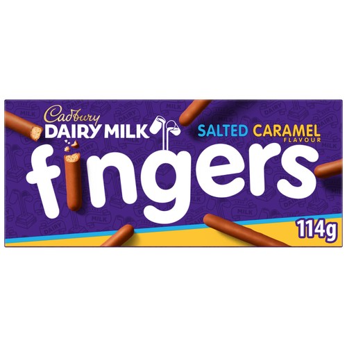 Cadbury Dairy Milk Fingers Salted Caramel Flavour Biscuits 114g (Pack of 2)