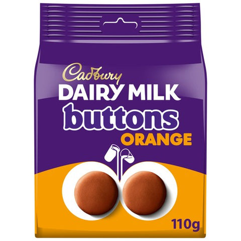 Cadbury Dairy Milk Orange Chocolate Giant Buttons Bag 100g (Pack of 3)