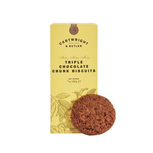 Cartwright & Butler Triple Chocolate Chunk Biscuits 200g (Pack of 2)