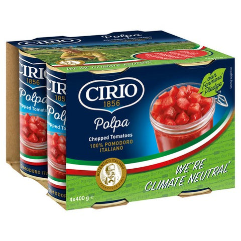 Cirio Italian Chopped Tomatoes 4 x 400g (Pack of 2)