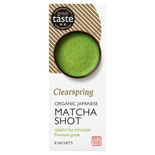 Clearspring Organic Japanese Matcha Shot Grade Green Tea Powder 8 's (Pack 3)