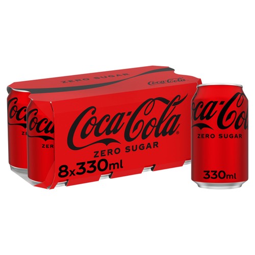 Coca-Cola Zero Sugar 8 x 330ml (Pack of 2)