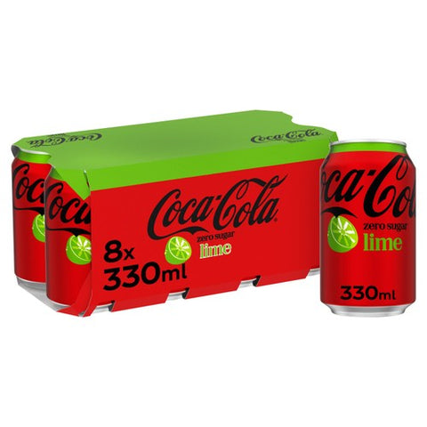 Coca-Cola Zero Sugar Lime 8 x 330ml (Pack of 2)