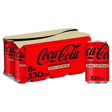 Coca-Cola Zero Sugar Zero Caffeine 8 x 330ml (Pack of 2)