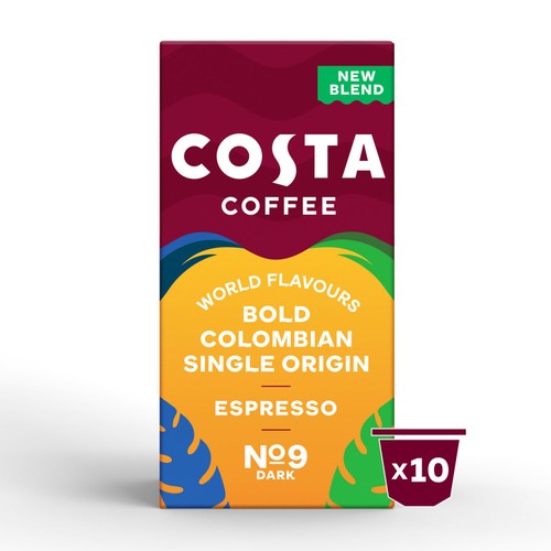 Costa Coffee Colombia Roast Coffee Pods, 10 pods per pack (Pack of 3)
