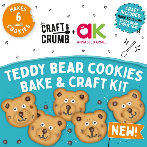 Craft & Crumb Teddy Bear Biscuits Bake & Craft Kit 255g (Pack of 2)