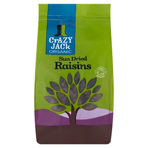 Crazy Jack Organic Raisins 375g (Pack of 2)