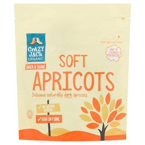 Crazy Jack Organic Soft Apricots Ready To Eat 200g (Pack of 2)